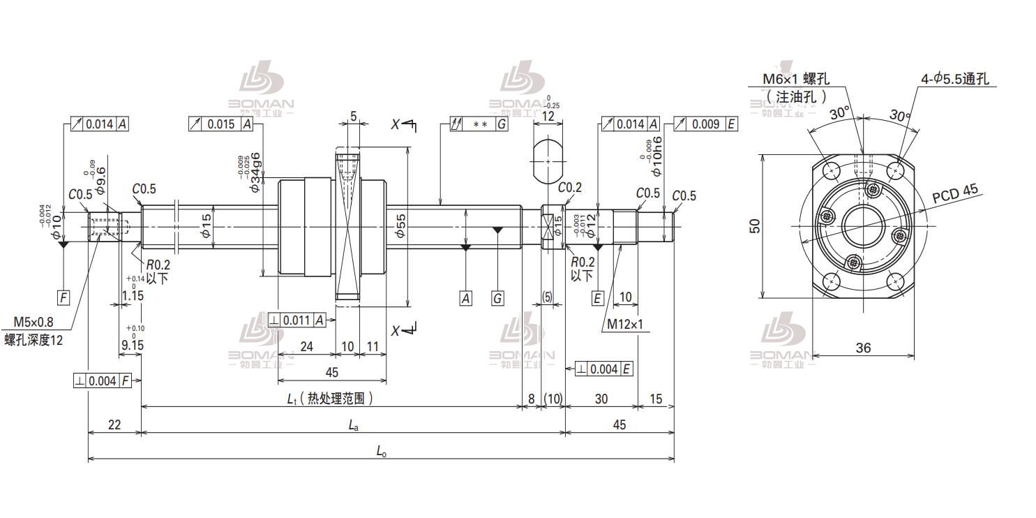 W1506FA-7PG-C5Z20-MA标准滚珠丝杠