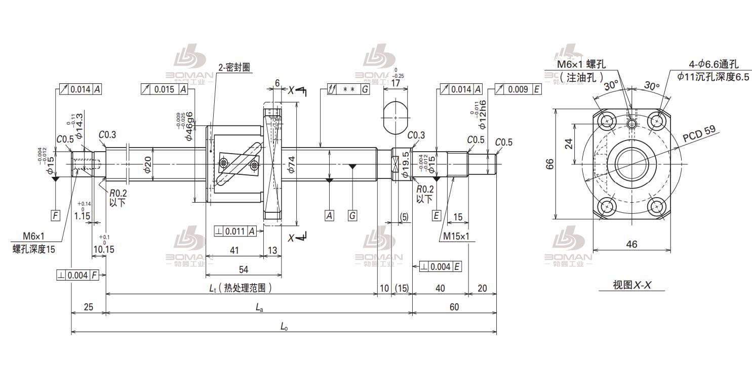 W2008FA-1P-C5Z10-SA标准滚珠丝杠