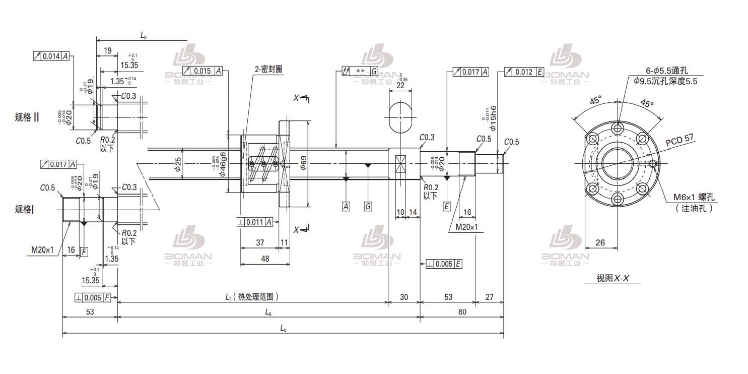 W2503SA-1P-C5Z4-FA标准滚珠丝杠