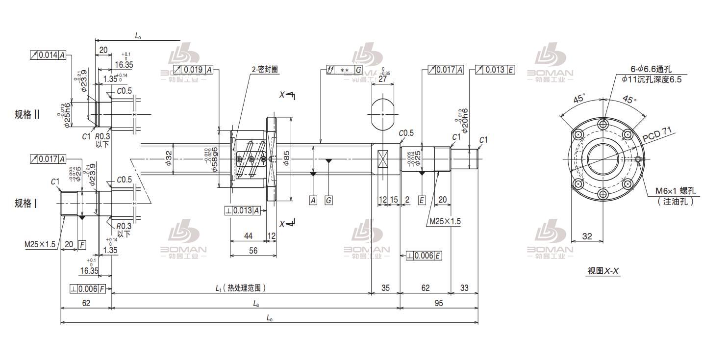 W3205SA-1P-C5Z5-SA标准滚珠丝杠