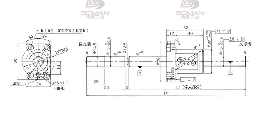 KURODA GG1510DS-BALR-1300A 黑田丝杆替换尺寸图片视频