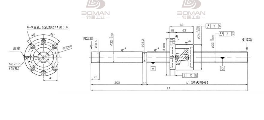 KURODA GG3210DS-DALR-2000A 黑田丝杆轴端加工