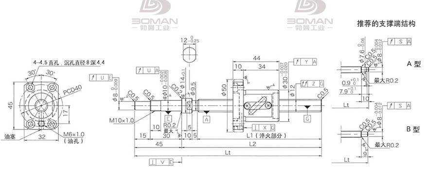 KURODA GP1205DS-BALR-0450B-C3S 黑田精工滚珠丝杠致动器se15