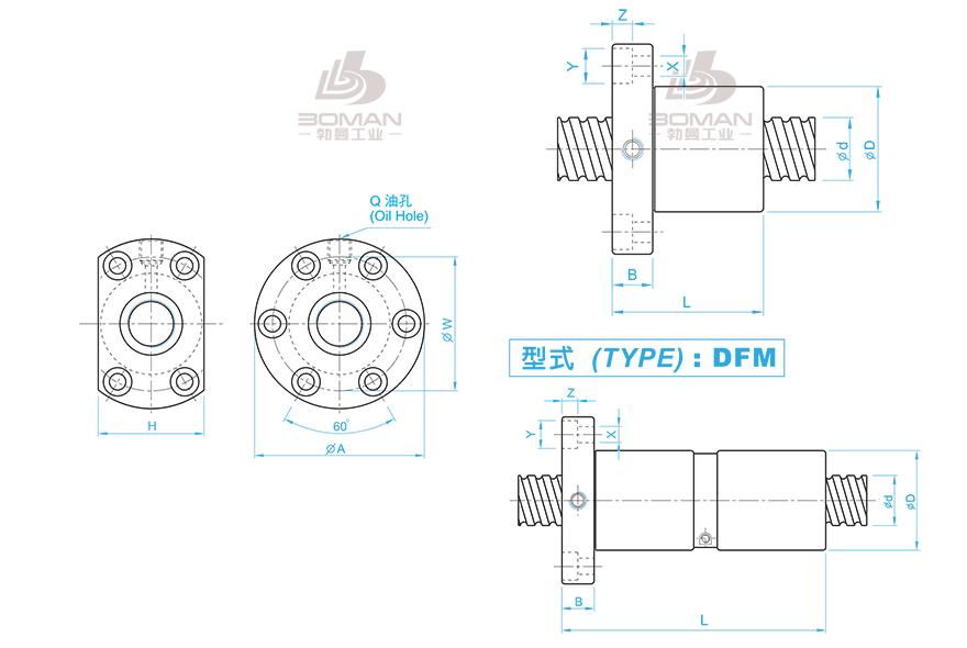 TBI SFM0325T-4 tbi滚珠丝杠型号参数