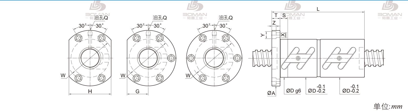 PMI FDWC3205 pmi梯形丝杆